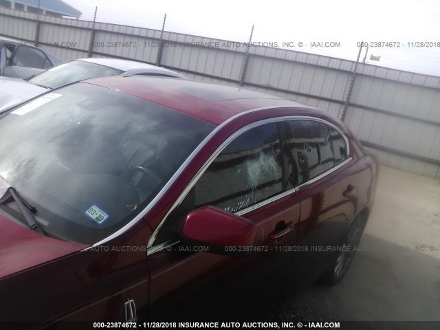 1LNHL9FTXAG614476 - 2010 LINCOLN MKS RED photo 6