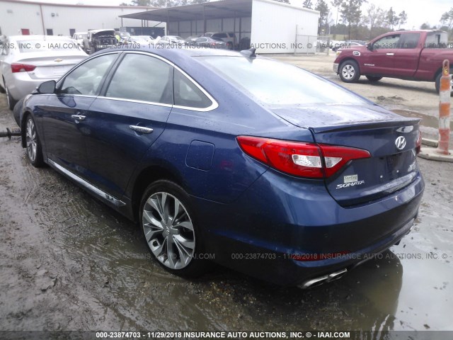 5NPE34AB1FH171825 - 2015 HYUNDAI SONATA SPORT/LIMITED BLUE photo 3