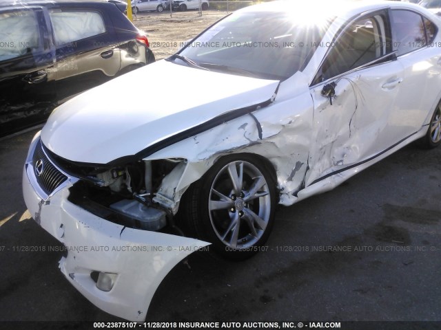 JTHBK262292085401 - 2009 LEXUS IS 250 WHITE photo 6