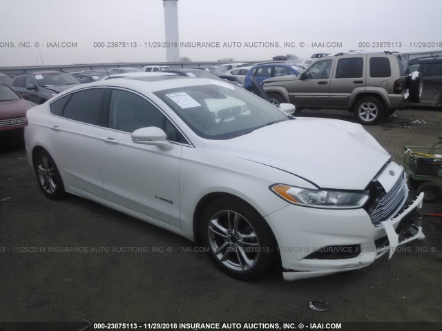 3FA6P0RU2FR119985 - 2015 FORD FUSION TITANIUM HEV WHITE photo 1