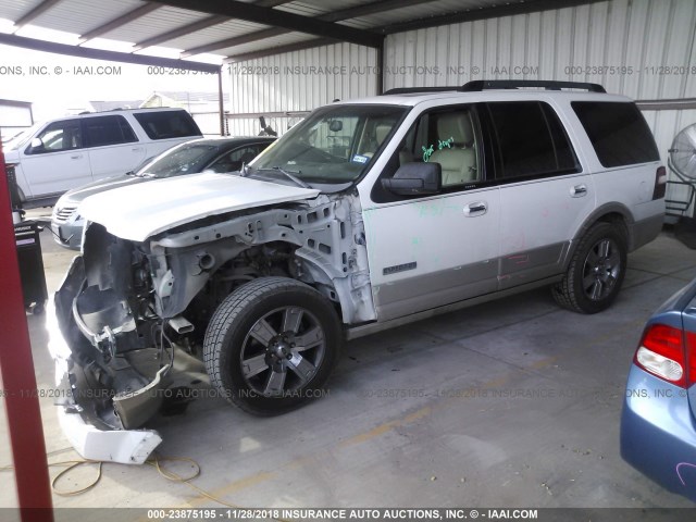 1FMFU17528LA46649 - 2008 FORD EXPEDITION EDDIE BAUER WHITE photo 2