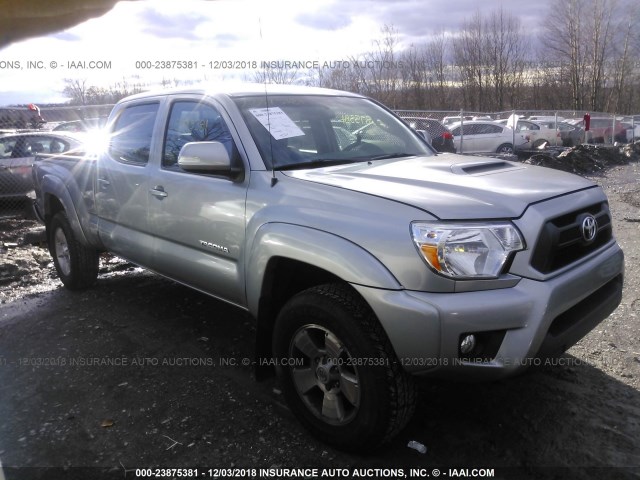 3TMMU4FN9FM086074 - 2015 TOYOTA TACOMA DOUBLE CAB LONG BED SILVER photo 1