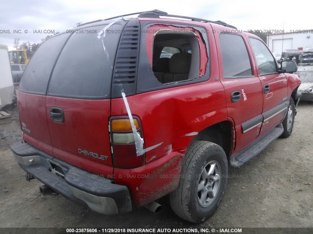 1GNEC13T7YJ184293 - 2000 CHEVROLET TAHOE C1500 RED photo 4