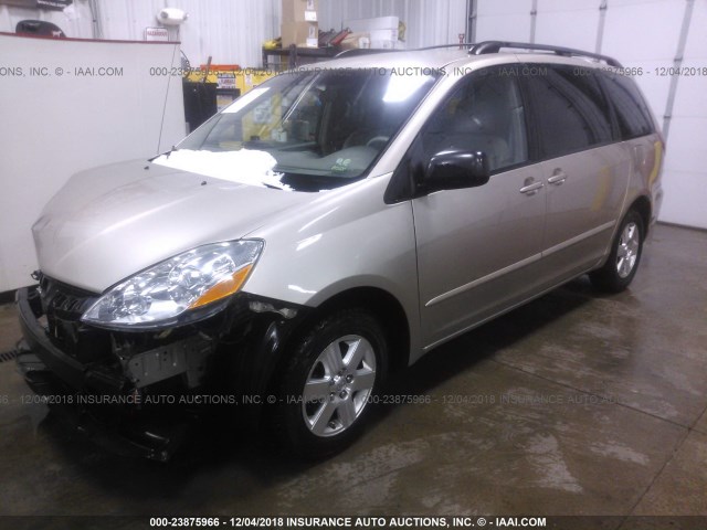 5TDZK23C78S134211 - 2008 TOYOTA SIENNA CE/LE TAN photo 2