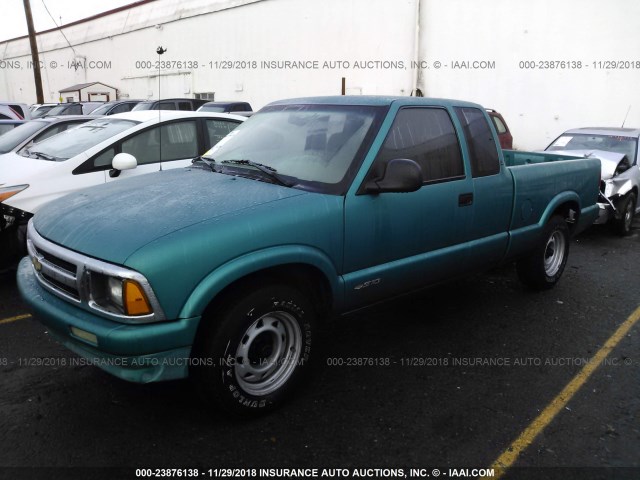 1GCCS19Z6S8251513 - 1995 CHEVROLET S TRUCK S10 TURQUOISE photo 2