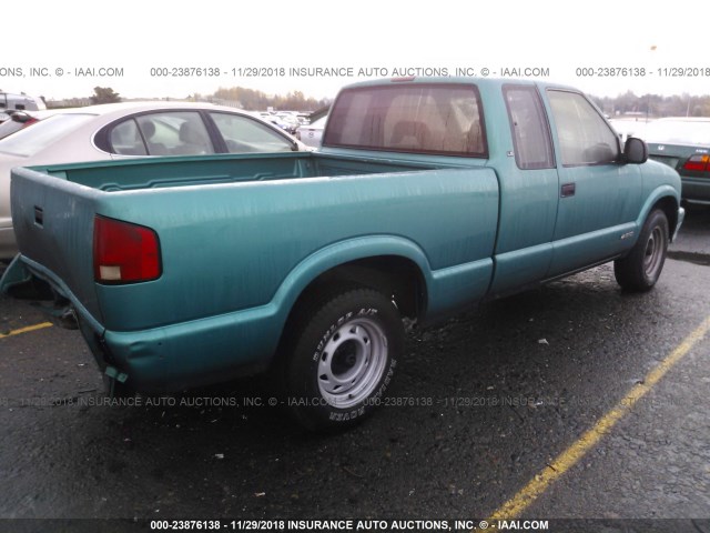 1GCCS19Z6S8251513 - 1995 CHEVROLET S TRUCK S10 TURQUOISE photo 4