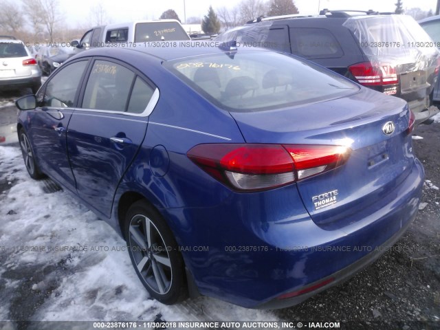 3KPFL4A89HE088093 - 2017 KIA FORTE EX BLUE photo 3