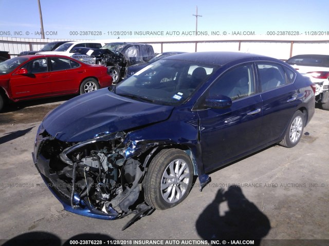 3N1AB7AP3JY266786 - 2018 NISSAN SENTRA S/SV/SR/SL Dark Blue photo 2