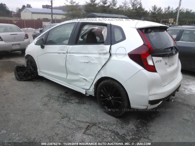 3HGGK5H63JM706488 - 2018 HONDA FIT SPORT WHITE photo 3