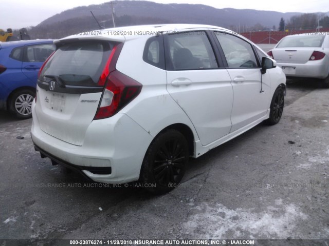 3HGGK5H63JM706488 - 2018 HONDA FIT SPORT WHITE photo 4