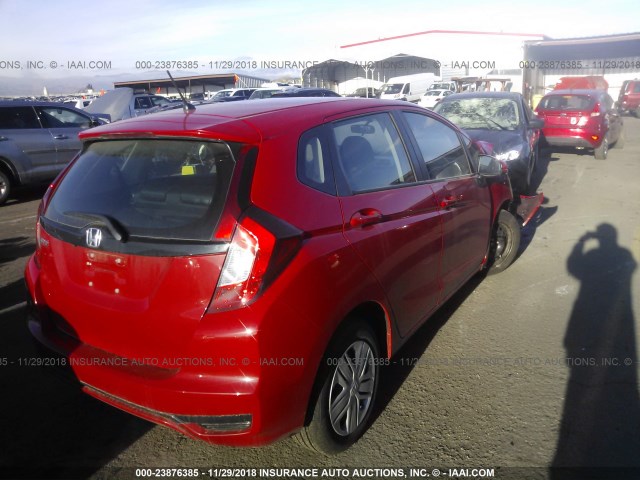 3HGGK5H41JM733607 - 2018 HONDA FIT LX RED photo 4