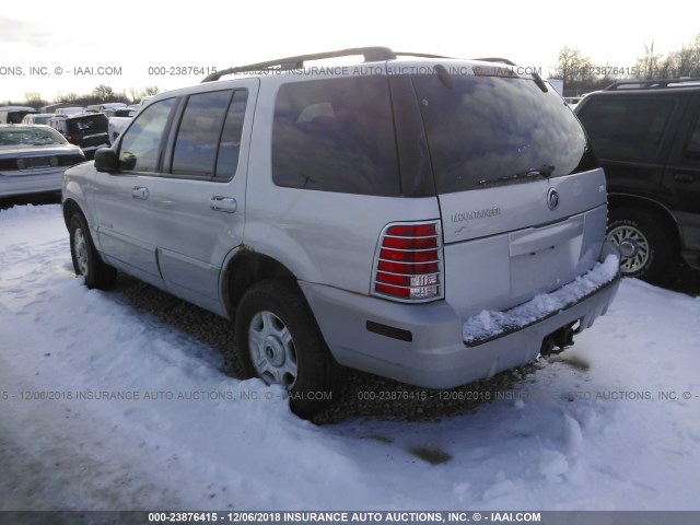 4M2ZU86E92UJ09026 - 2002 MERCURY MOUNTAINEER  SILVER photo 3