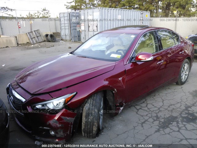 JN1BV7AR3FM396378 - 2015 INFINITI Q50 PREMIUM/SPORT RED photo 2