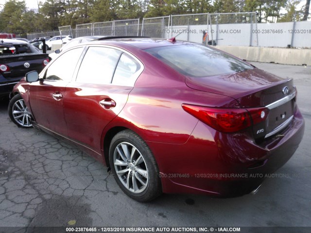 JN1BV7AR3FM396378 - 2015 INFINITI Q50 PREMIUM/SPORT RED photo 3