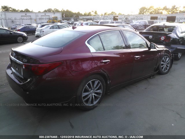 JN1BV7AR3FM396378 - 2015 INFINITI Q50 PREMIUM/SPORT RED photo 4