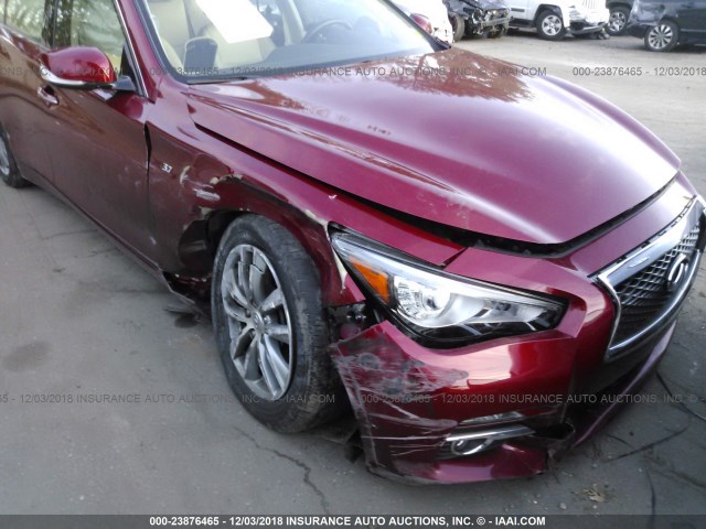 JN1BV7AR3FM396378 - 2015 INFINITI Q50 PREMIUM/SPORT RED photo 6