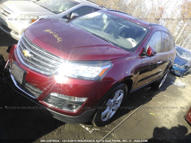 1GNKRGKD0HJ224356 - 2017 CHEVROLET TRAVERSE LT RED photo 2