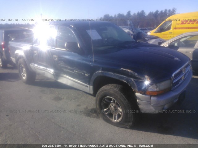 1B7HG48NX2S516993 - 2002 DODGE DAKOTA QUAD SLT BLUE photo 1