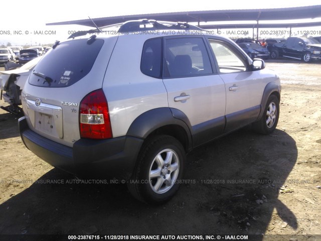 KM8JN72D75U165859 - 2005 HYUNDAI TUCSON GLS/LX SILVER photo 4