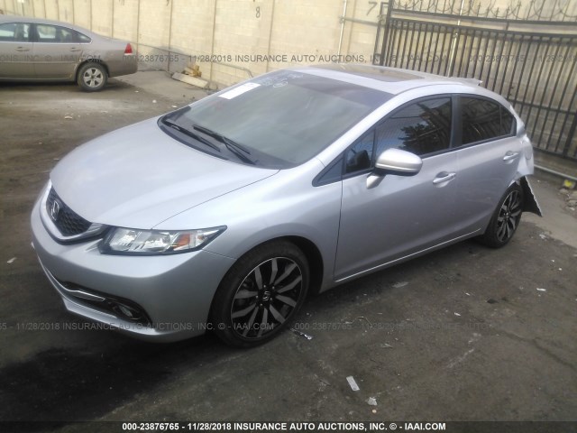 19XFB2F96FE001112 - 2015 HONDA CIVIC EXL SILVER photo 2