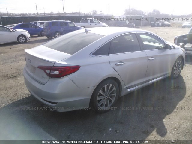 5NPE34AF7GH420696 - 2016 HYUNDAI SONATA SPORT/LIMITED SILVER photo 4