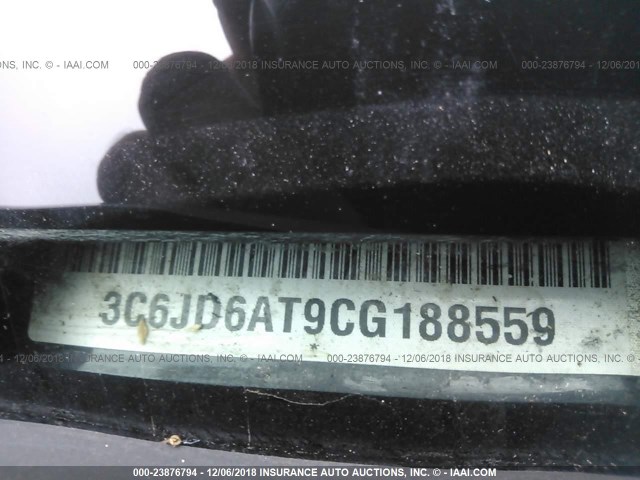 3C6JD6AT9CG188559 - 2012 DODGE RAM 1500 ST BLACK photo 9