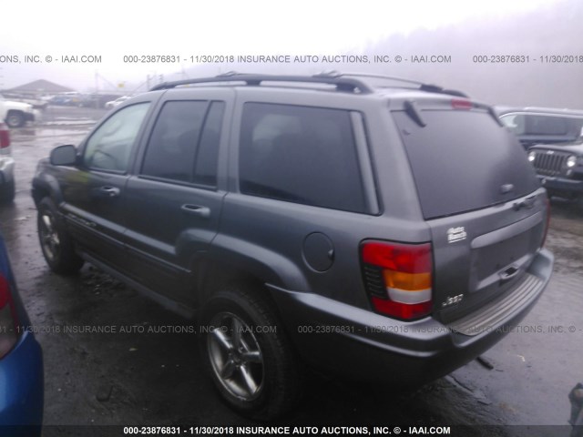 1J8GW68J42C152788 - 2002 JEEP GRAND CHEROKEE OVERLAND BLACK photo 3