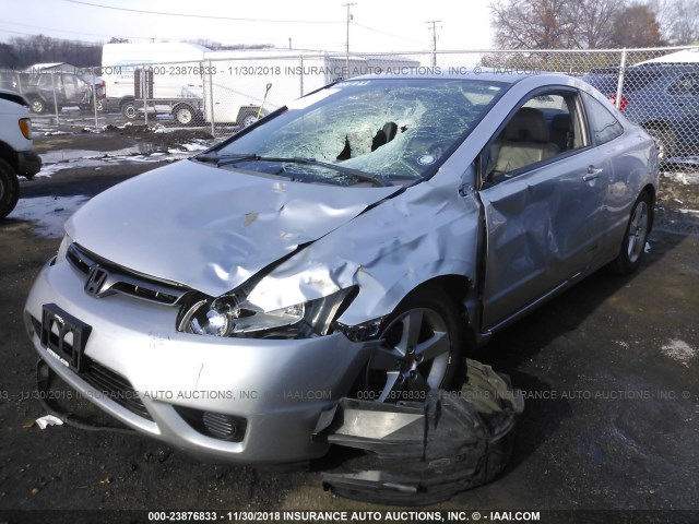 2HGFG12998H534565 - 2008 HONDA CIVIC EXL SILVER photo 2