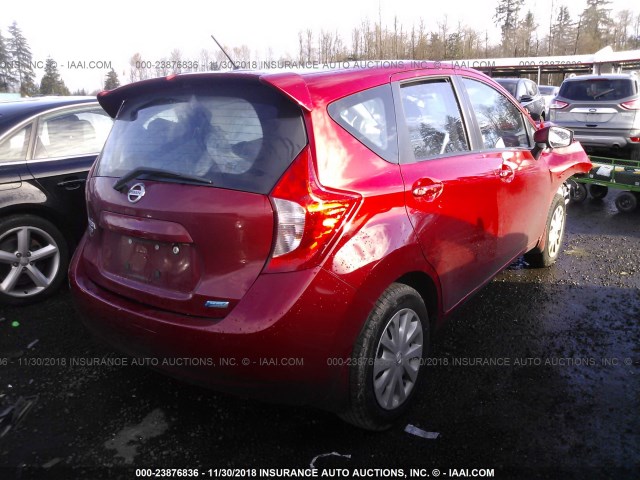 3N1CE2CP3FL355567 - 2015 NISSAN VERSA NOTE S/S PLUS/SV/SL/SR RED photo 4