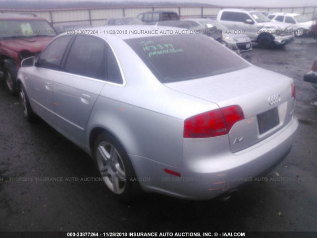 WAUDF78E27A178602 - 2007 AUDI A4 2.0T QUATTRO SILVER photo 3