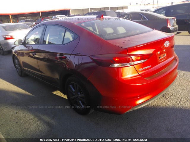 5NPD84LF8JH241150 - 2018 HYUNDAI ELANTRA SEL/VALUE/LIMITED RED photo 3