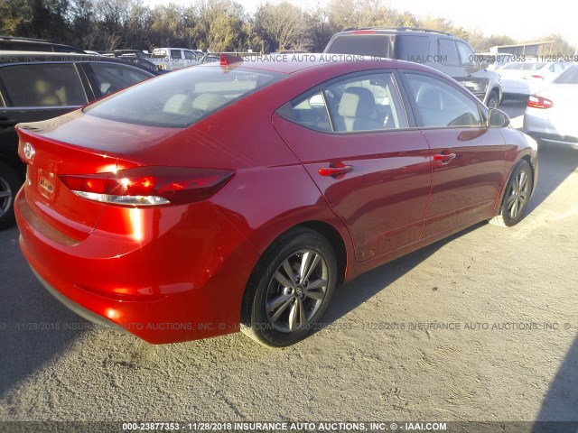 5NPD84LF8JH241150 - 2018 HYUNDAI ELANTRA SEL/VALUE/LIMITED RED photo 4