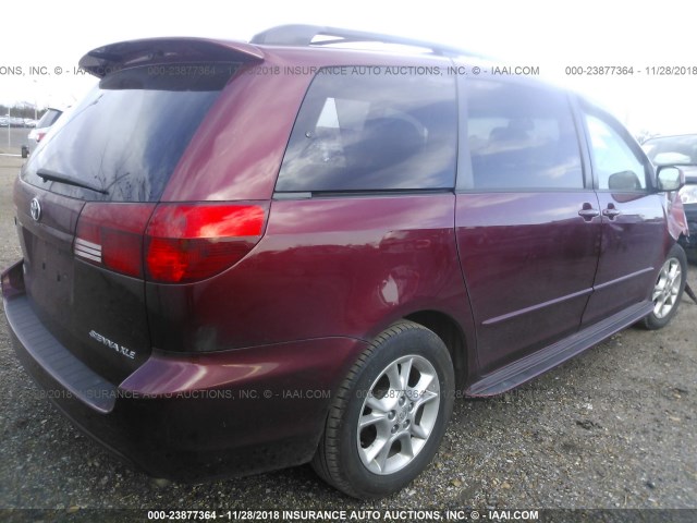 5TDZA22C25S275140 - 2005 TOYOTA SIENNA XLE/XLE LIMITED RED photo 4