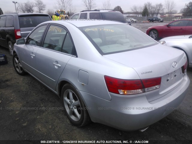 5NPEU46F66H109345 - 2006 HYUNDAI SONATA GLS/LX SILVER photo 3