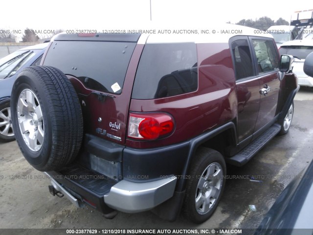 JTEBU11F280102607 - 2008 TOYOTA FJ CRUISER RED photo 4