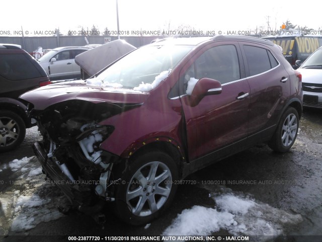 KL4CJCSB4EB566999 - 2014 BUICK ENCORE RED photo 2