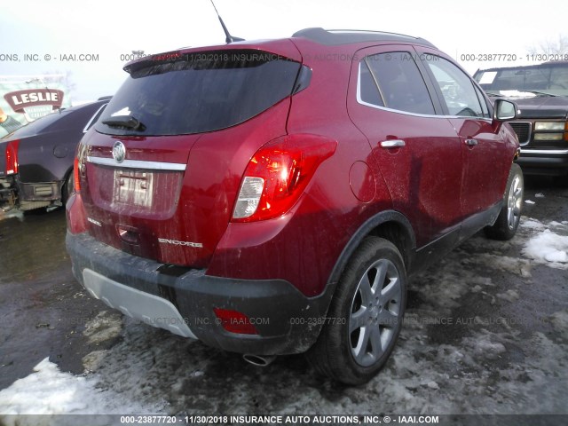 KL4CJCSB4EB566999 - 2014 BUICK ENCORE RED photo 4