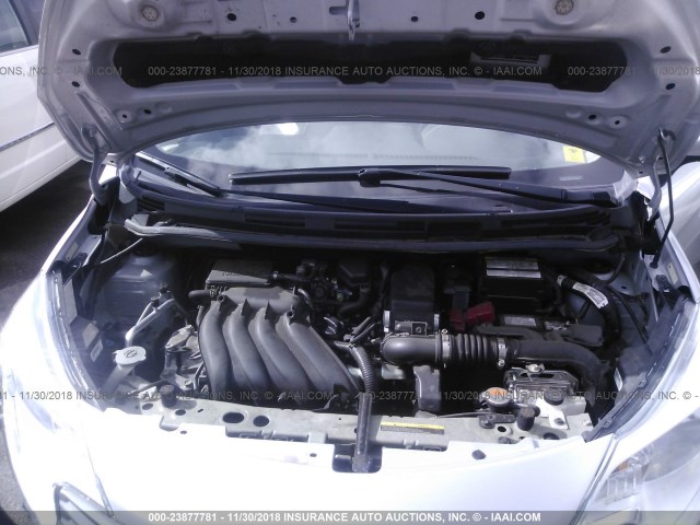 3N1CE2CP3FL421485 - 2015 NISSAN VERSA NOTE S/S PLUS/SV/SL/SR SILVER photo 10