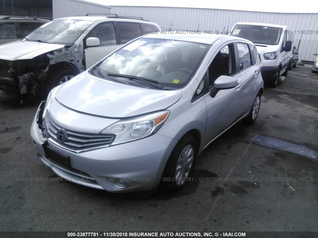 3N1CE2CP3FL421485 - 2015 NISSAN VERSA NOTE S/S PLUS/SV/SL/SR SILVER photo 2