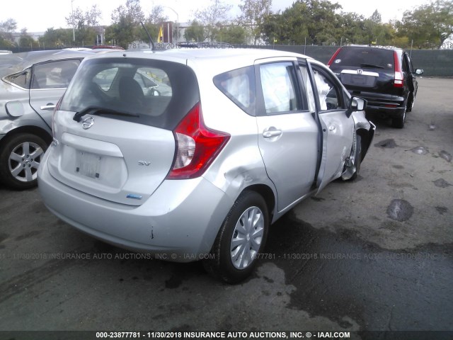 3N1CE2CP3FL421485 - 2015 NISSAN VERSA NOTE S/S PLUS/SV/SL/SR SILVER photo 4