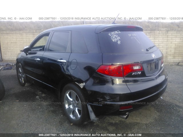 5J8TB18597A015292 - 2007 ACURA RDX TECHNOLOGY BLACK photo 3