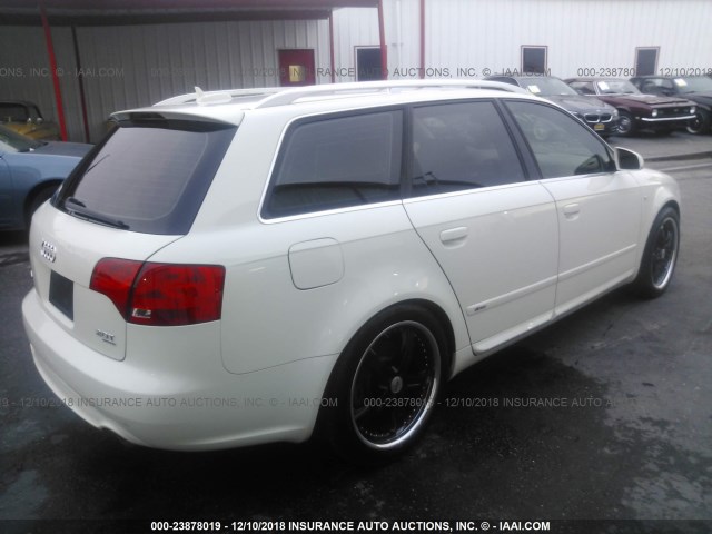 WAUSF78E66A045752 - 2006 AUDI A4 S-LINE 2.0T AVANT QUATTRO WHITE photo 4