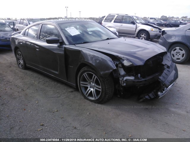 2C3CDXCT1EH162937 - 2014 DODGE CHARGER R/T GRAY photo 1