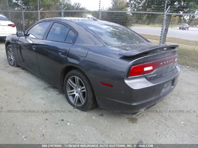 2C3CDXCT1EH162937 - 2014 DODGE CHARGER R/T GRAY photo 3