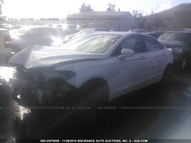 3FA6P0K97ER182455 - 2014 FORD FUSION TITANIUM WHITE photo 2