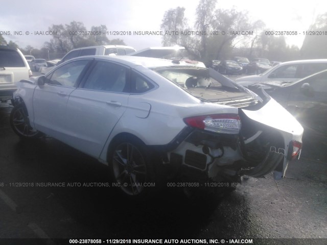 3FA6P0K97ER182455 - 2014 FORD FUSION TITANIUM WHITE photo 3