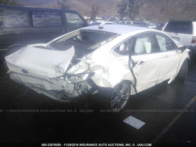 3FA6P0K97ER182455 - 2014 FORD FUSION TITANIUM WHITE photo 4