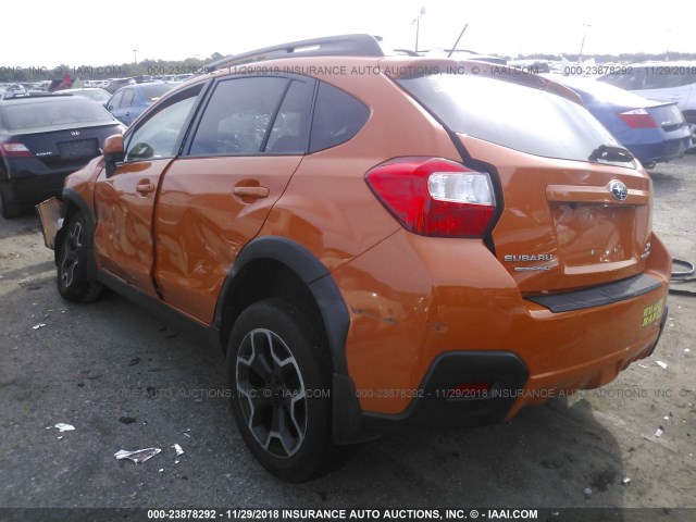 JF2GPACC3E8321319 - 2014 SUBARU XV CROSSTREK 2.0 PREMIUM ORANGE photo 3