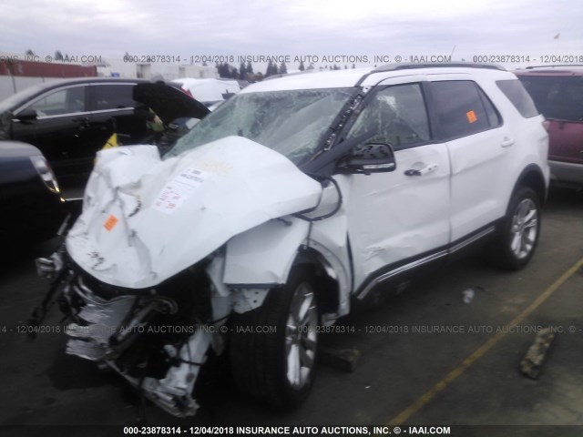 1FM5K7D85JGC07559 - 2018 FORD EXPLORER XLT WHITE photo 2