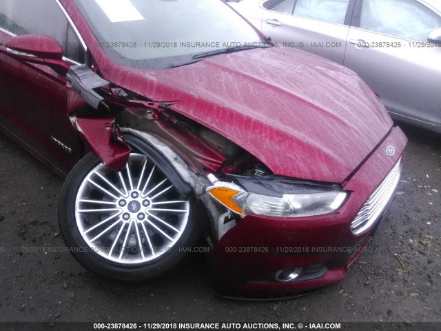 3FA6P0LU0DR386869 - 2013 FORD FUSION SE HYBRID RED photo 6